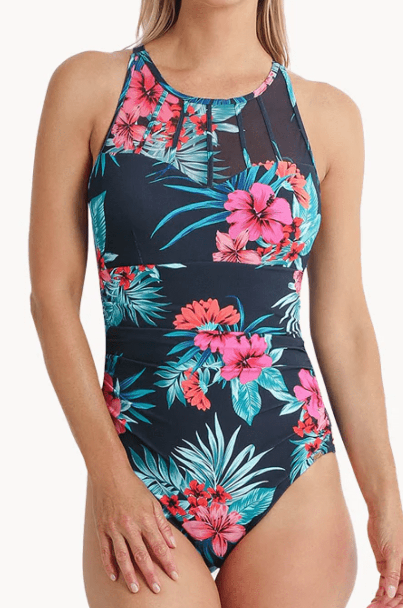 Jantzen East Eden High Neck Cross Strap Mastectomy One Piece.