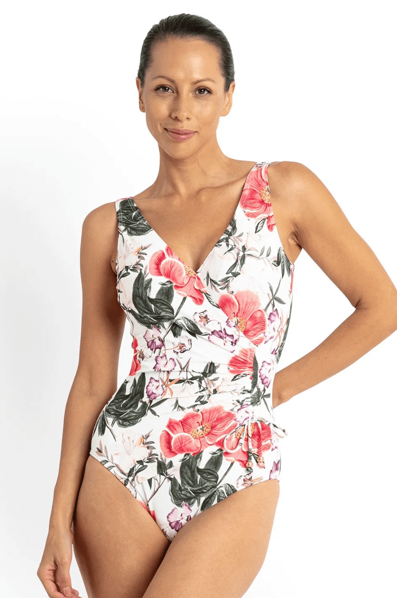 Jantzen Paige Gathered Surplus One Piece White.