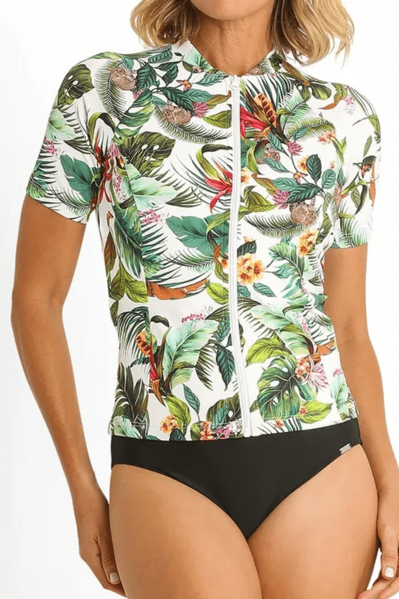 Jantzen Meka Short Sleeve Rash Vest White.
