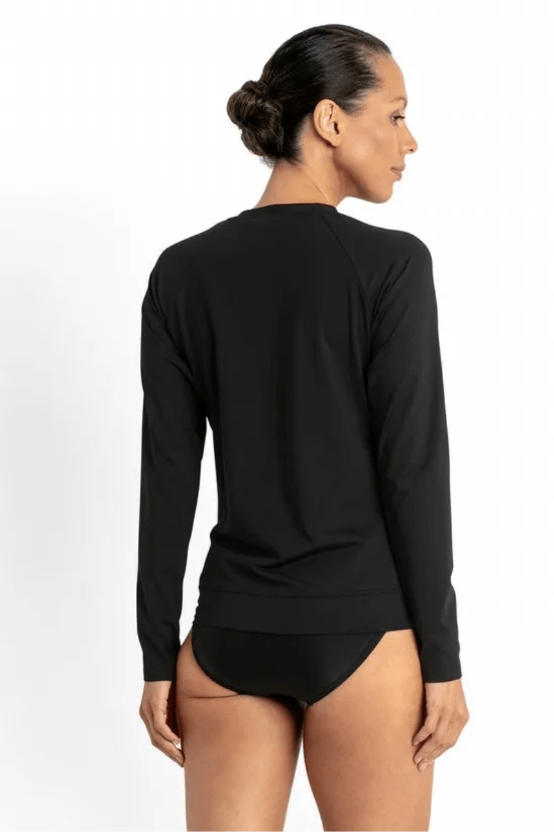 Jantzen Cosmopolitan Zip Rashie Long Sleeve Black.