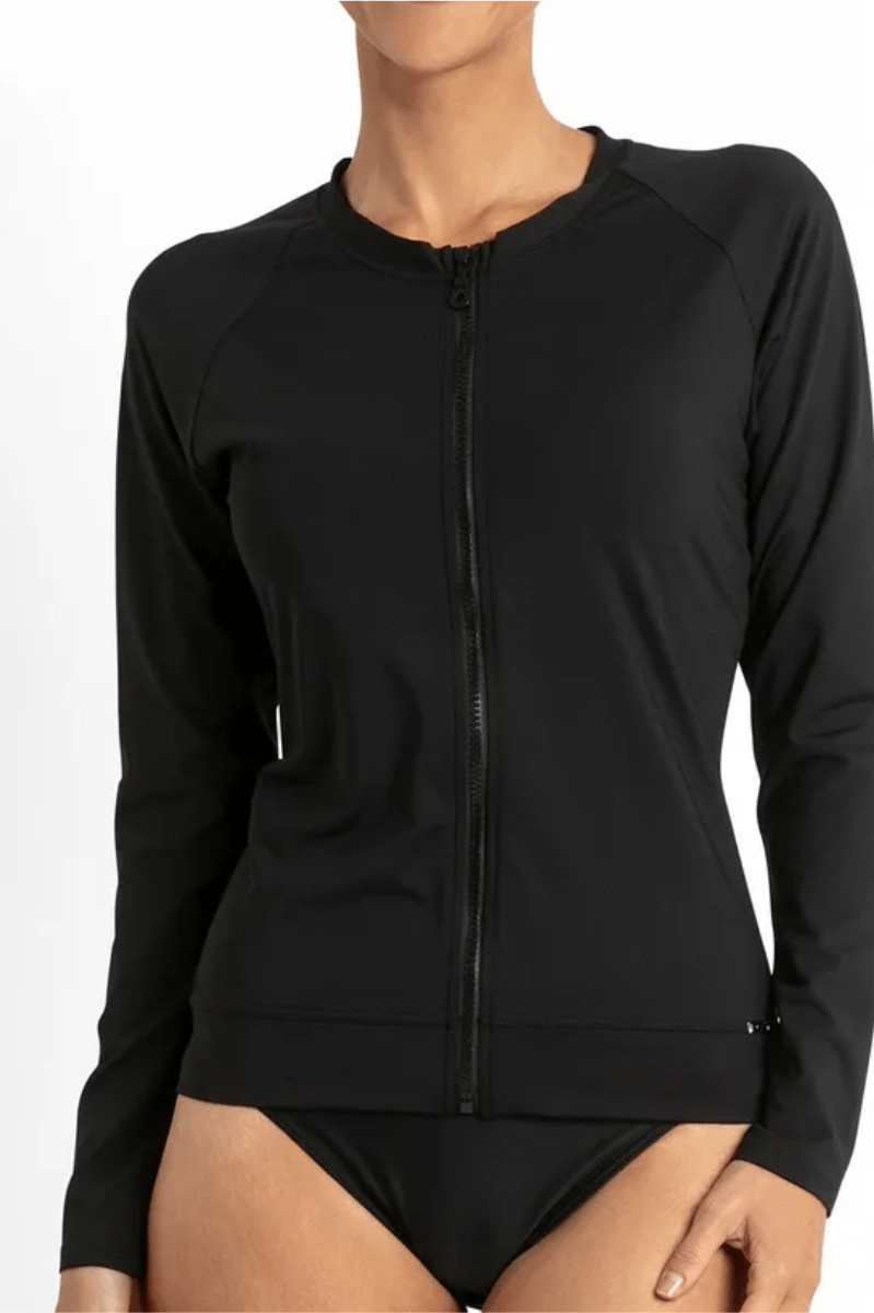 Jantzen Cosmopolitan Zip Rashie Long Sleeve Black.