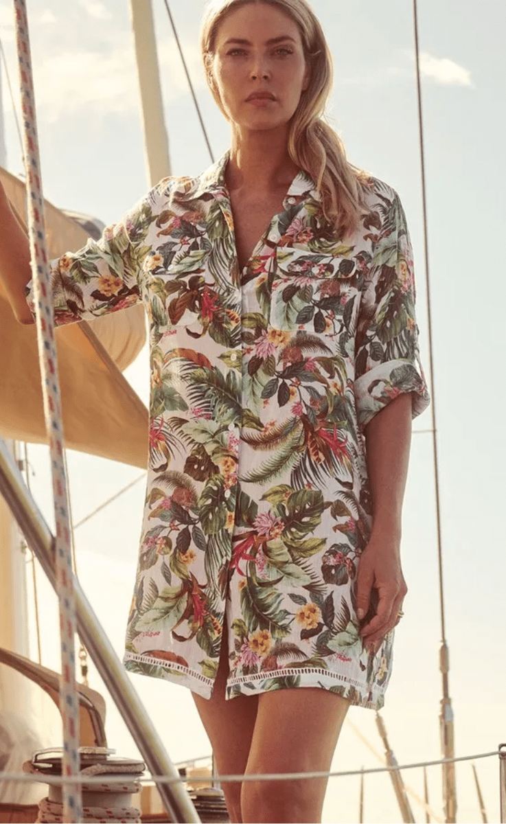 Jantzen Meka Button Through Shirt - White.