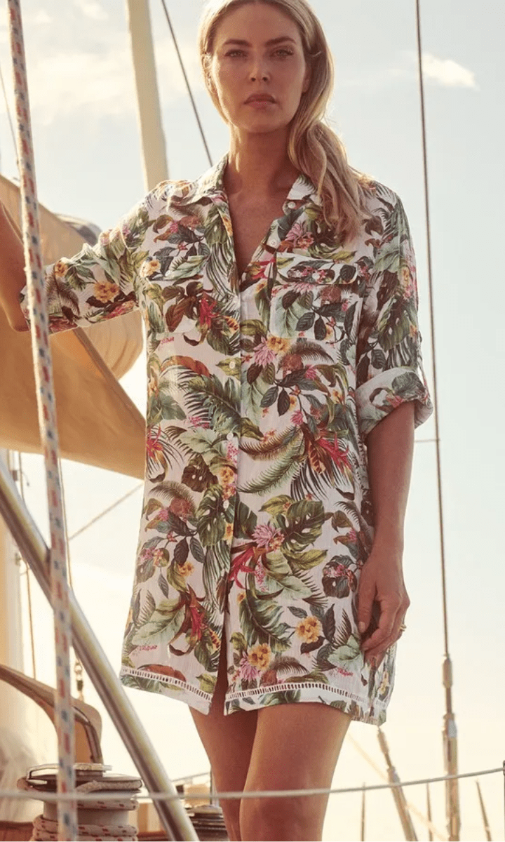 Jantzen Meka Button Through Shirt - White.