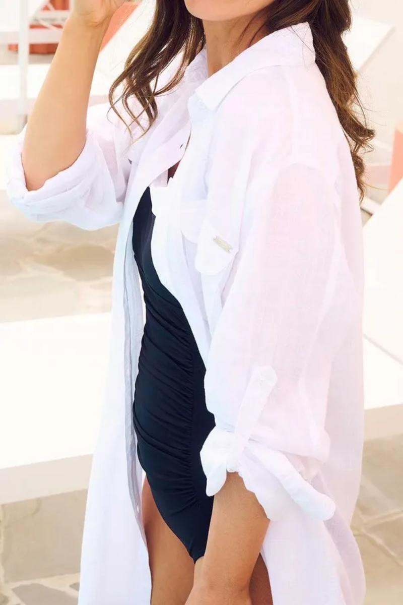 Jantzen Resort Classic Longline Shirt - White.