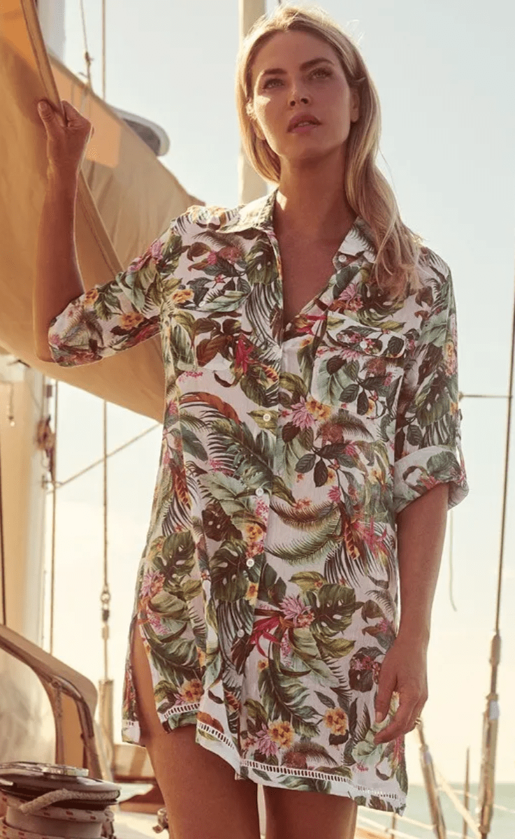 Jantzen Meka Button Through Shirt - White.