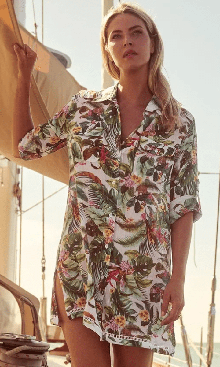 Jantzen Meka Button Through Shirt - White.