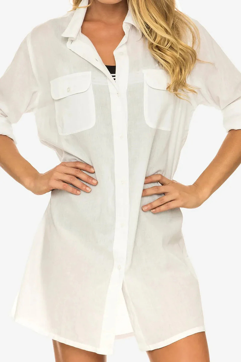 Jantzen Resort Classic Longline Shirt - White.