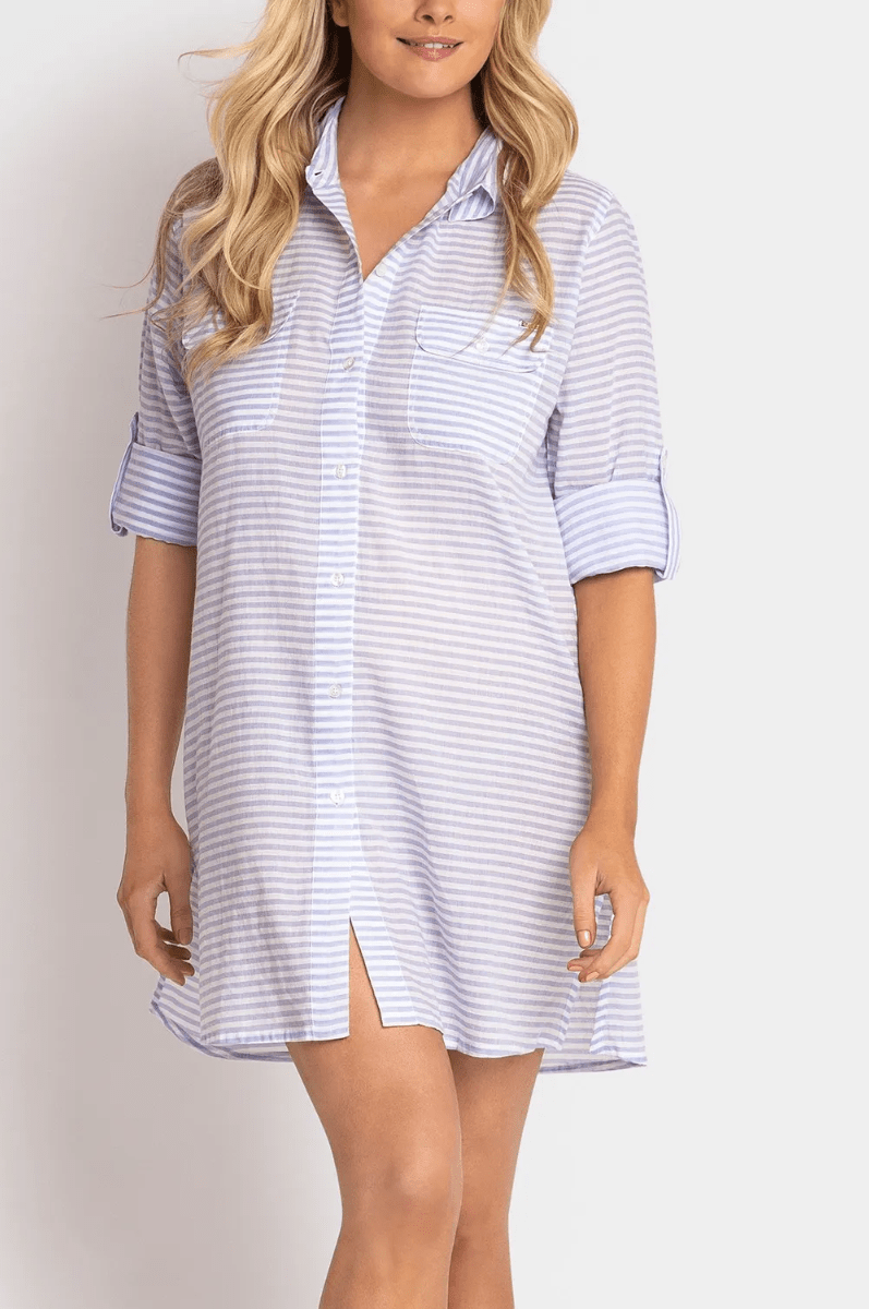 Jantzen Fresh Button Through Shirt - Blue.