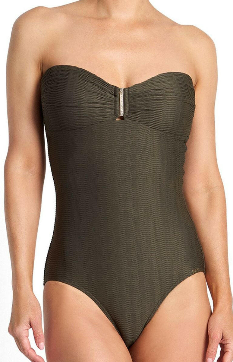 Jantzen Sky High Bar Bandeau One Piece - Army.
