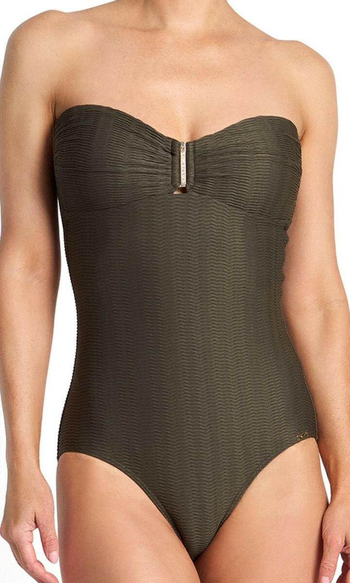 Jantzen Sky High Bar Bandeau One Piece - Army.