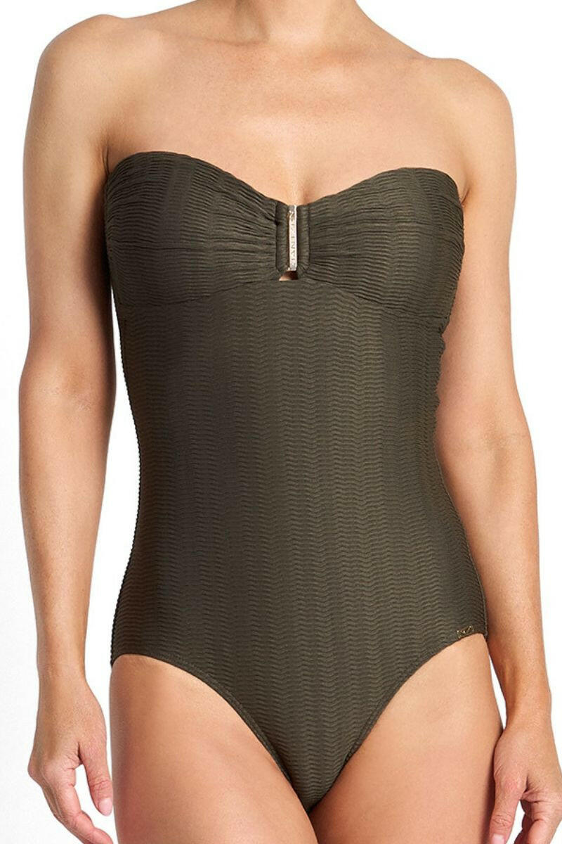 Jantzen Sky High Bar Bandeau One Piece - Army.