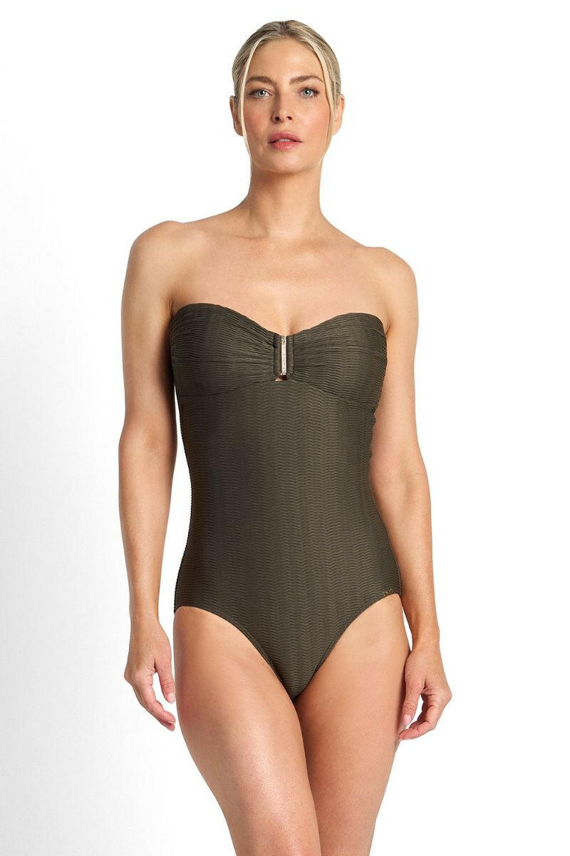 Jantzen Sky High Bar Bandeau One Piece - Army.