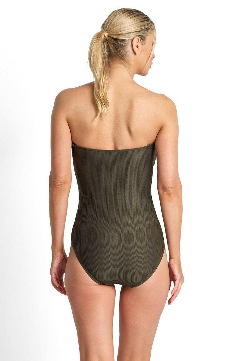 Jantzen Sky High Bar Bandeau One Piece - Army.