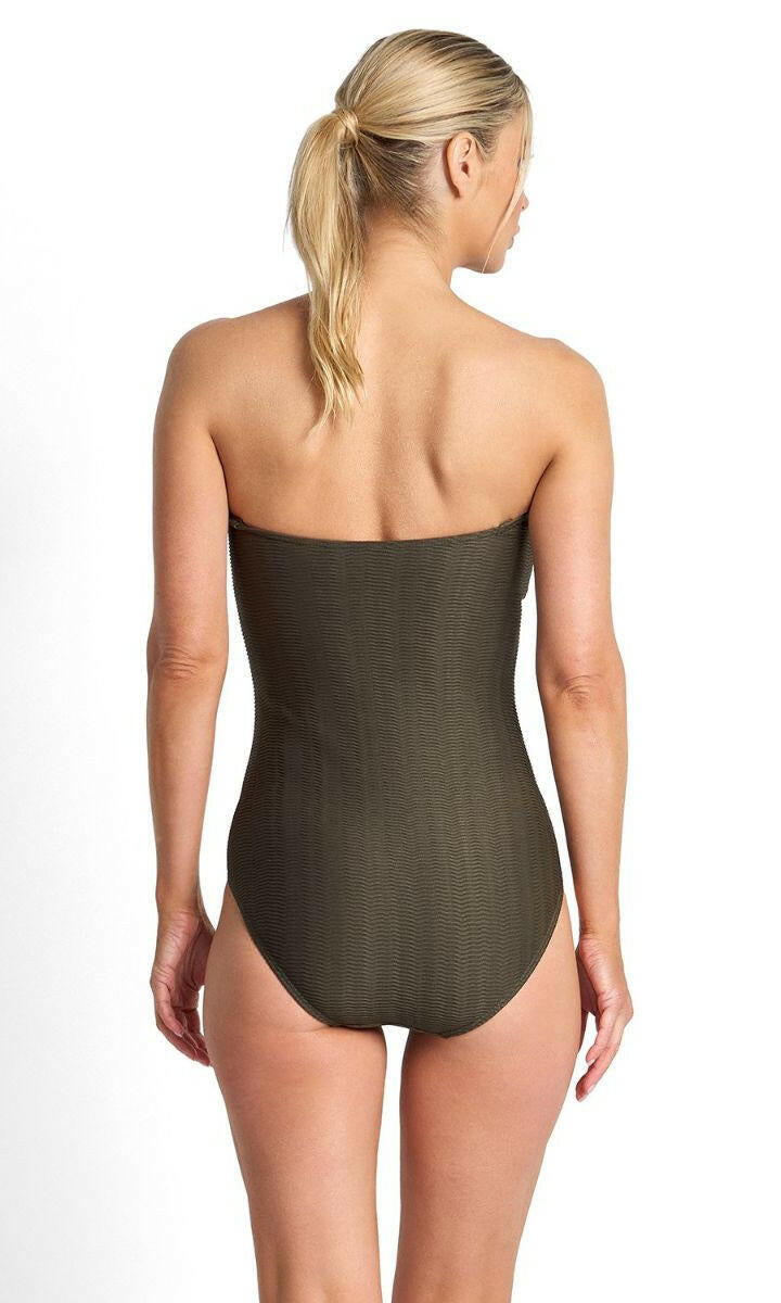 Jantzen Sky High Bar Bandeau One Piece - Army.