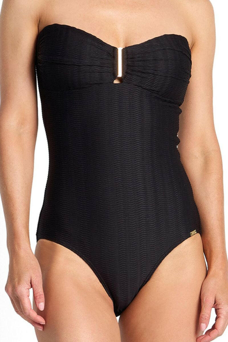 Jantzen Sky High Bar Bandeau One Piece - Black.