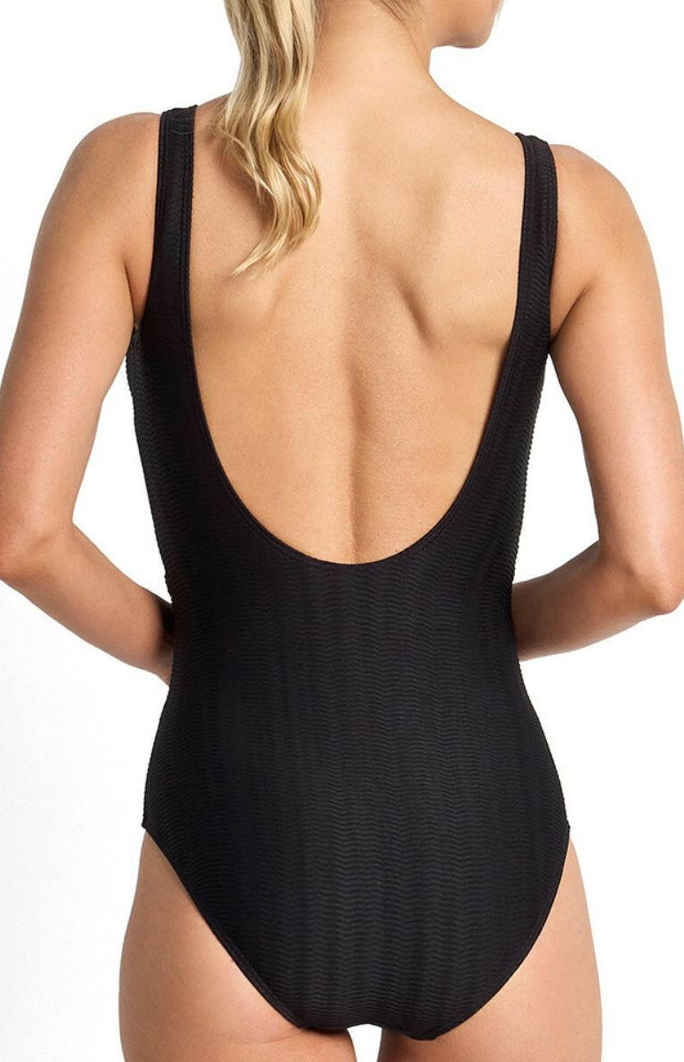 Jantzen Sky High Bar Surplice One Piece - Black.