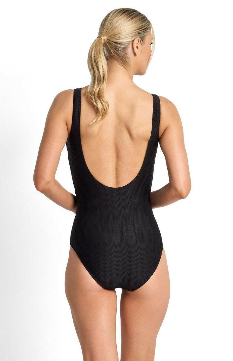 Jantzen Sky High Bar Surplice One Piece - Black.
