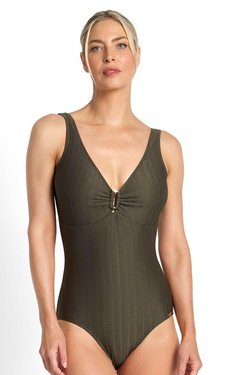 Jantzen Sky High Buckle One Piece - Army.