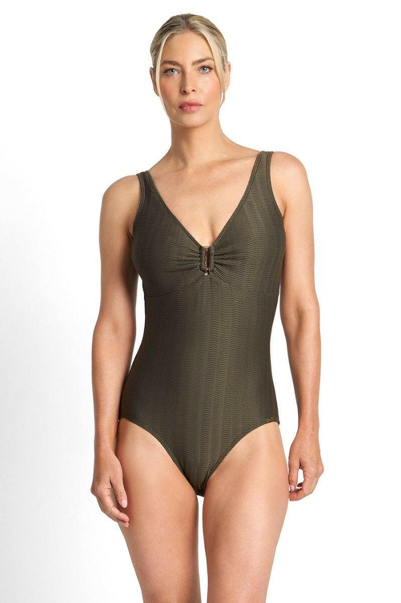 Jantzen Sky High Buckle One Piece - Army.