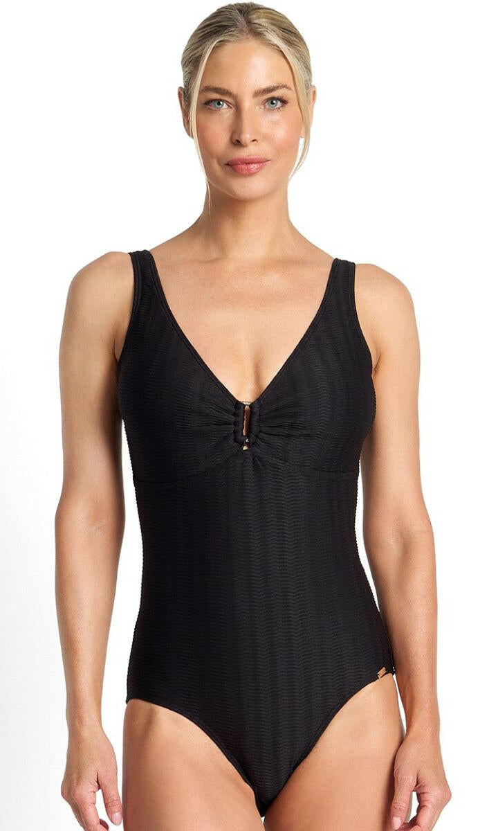 Jantzen Sky High Buckle One Piece - Black.