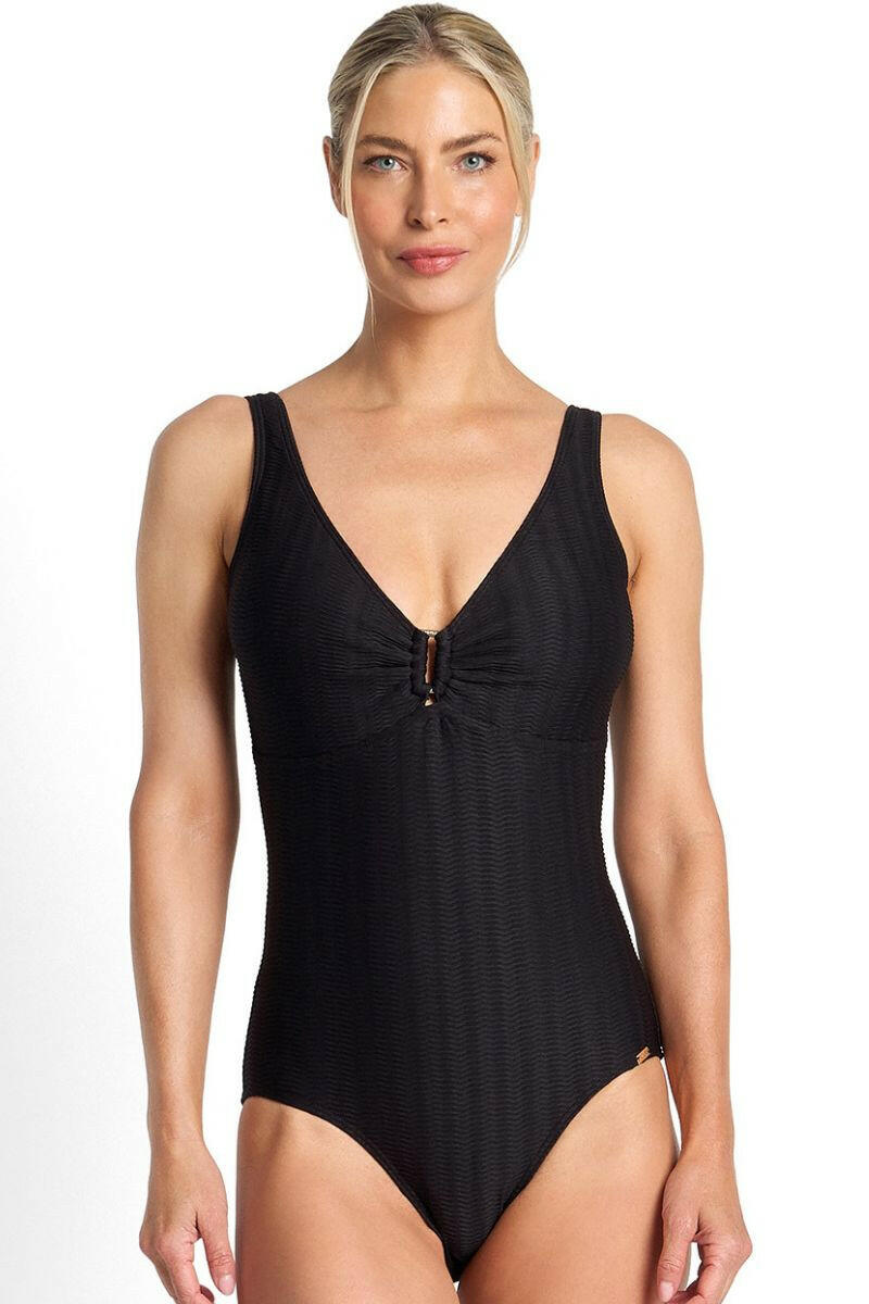 Jantzen Sky High Buckle One Piece - Black.