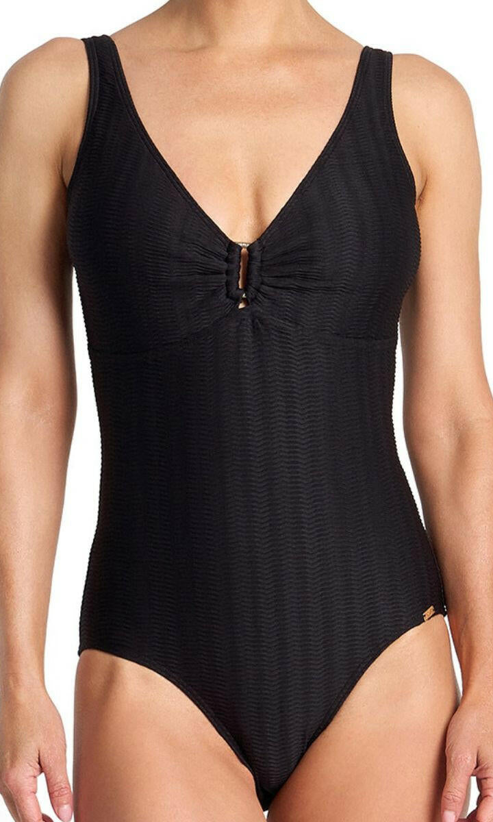 Jantzen Sky High Buckle One Piece - Black.
