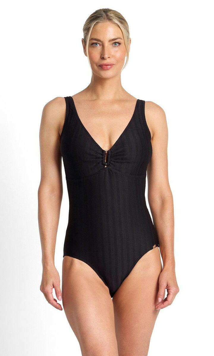 Jantzen Sky High Buckle One Piece - Black.