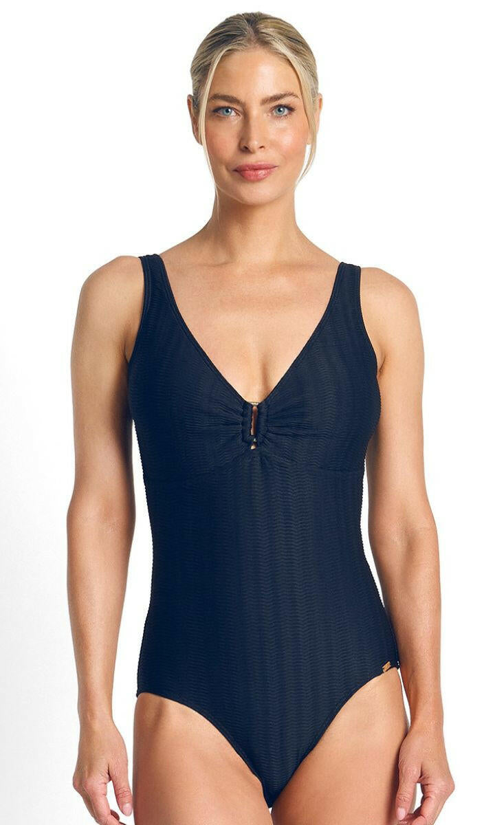 Jantzen Sky High Buckle One Piece - Navy.
