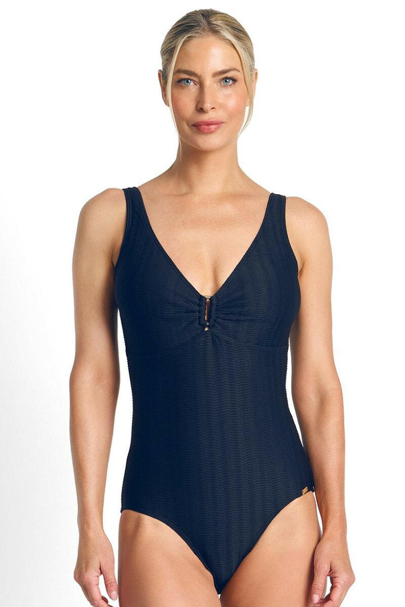 Jantzen Sky High Buckle One Piece - Navy.