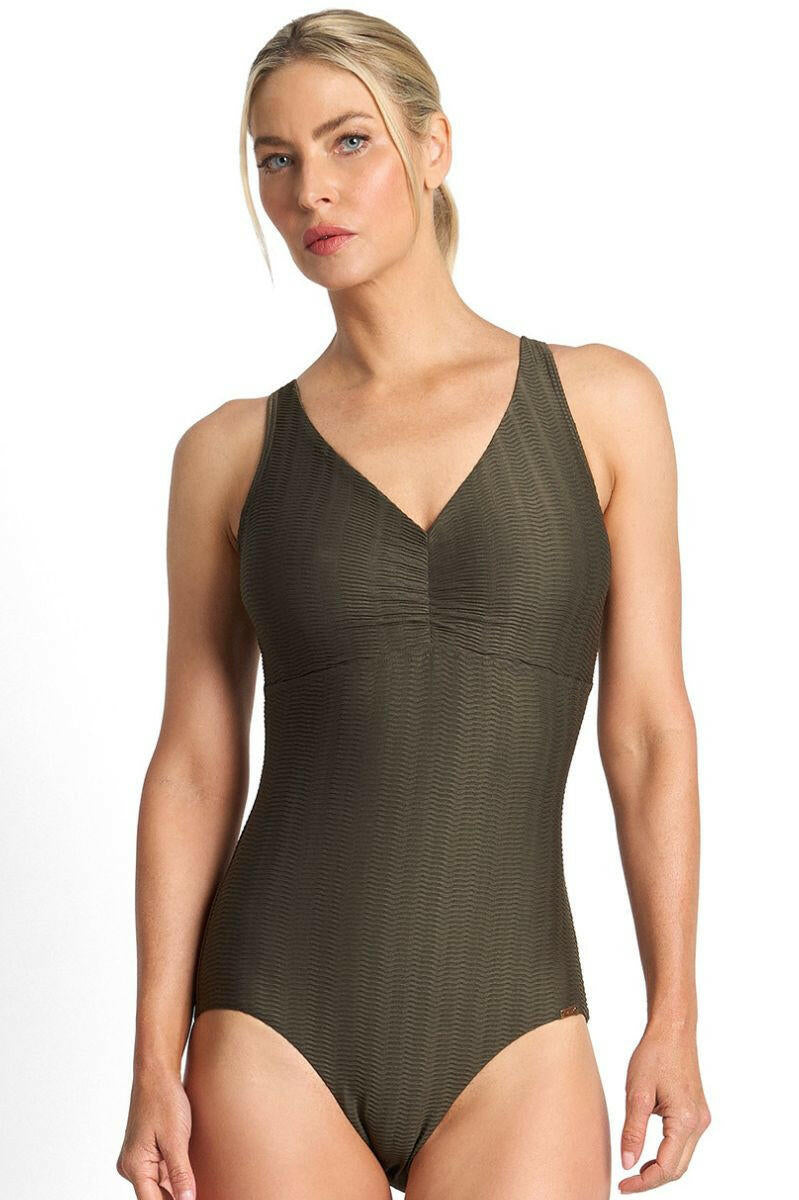 Jantzen Sky High DD/E Vee One Piece - Army.