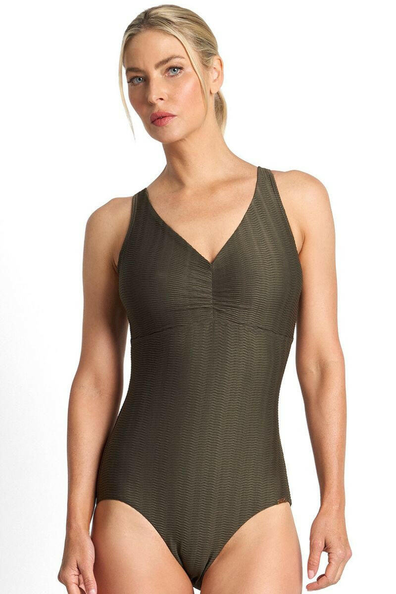 Jantzen Sky High DD/E Vee One Piece - Army.