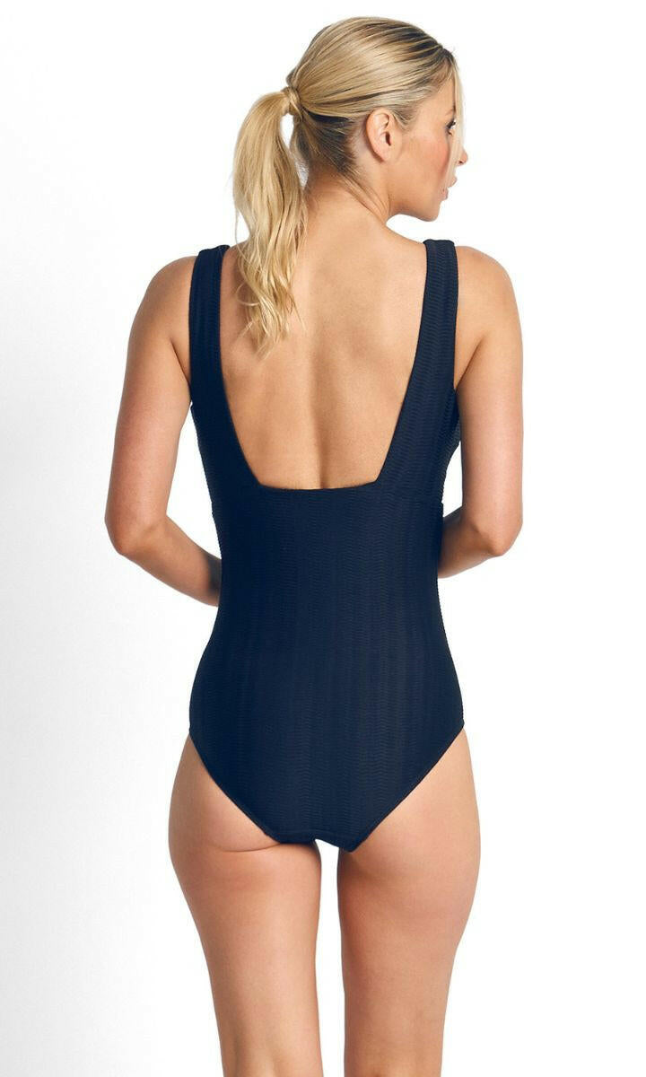 Jantzen Sky High Deep Vee One Piece - Navy.