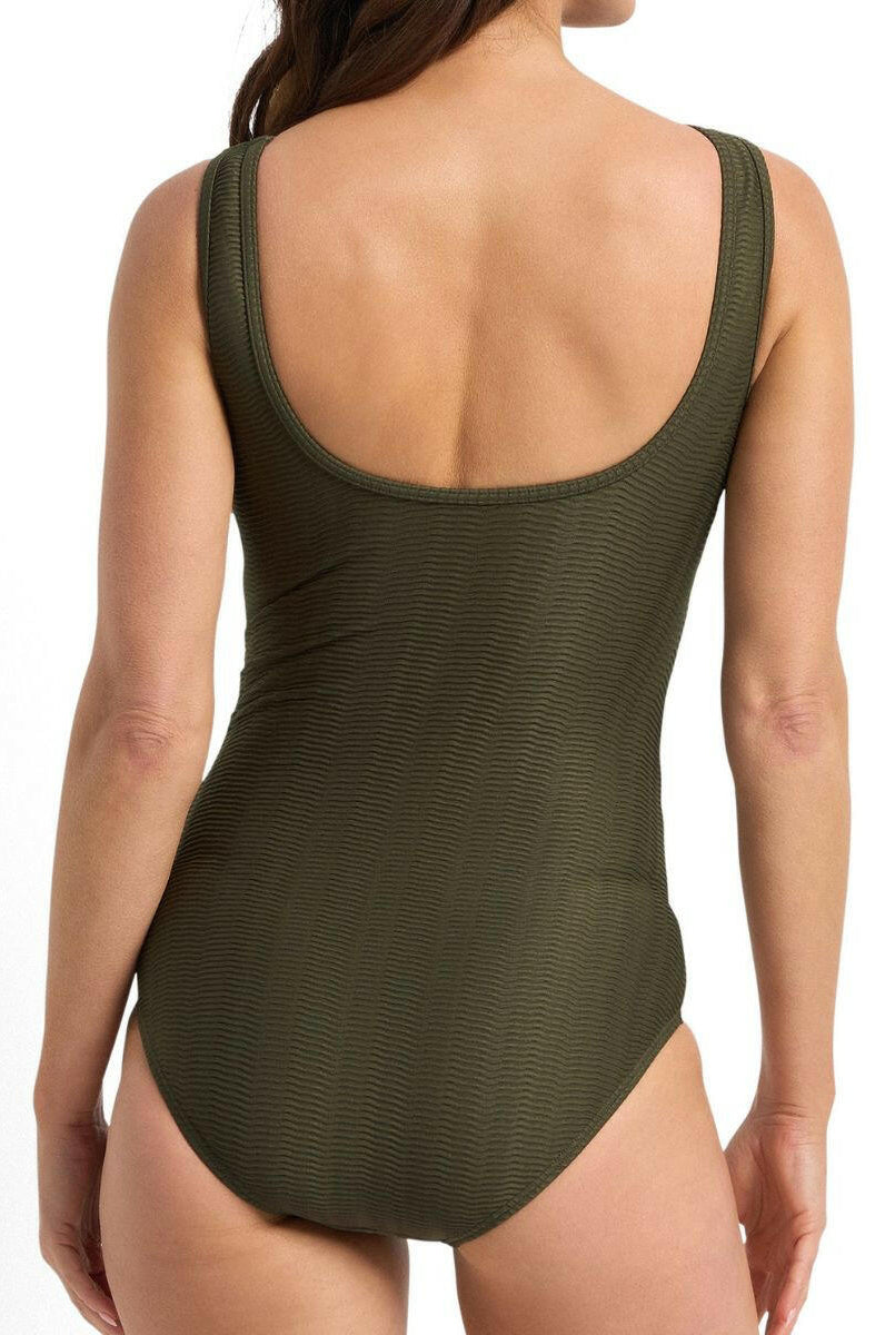 Jantzen Sky High Mesh High Neck Mast One Piece - Army.