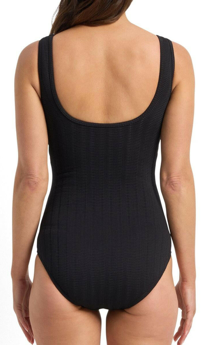Jantzen Sky High Mesh High Neck Mast One Piece - Black.