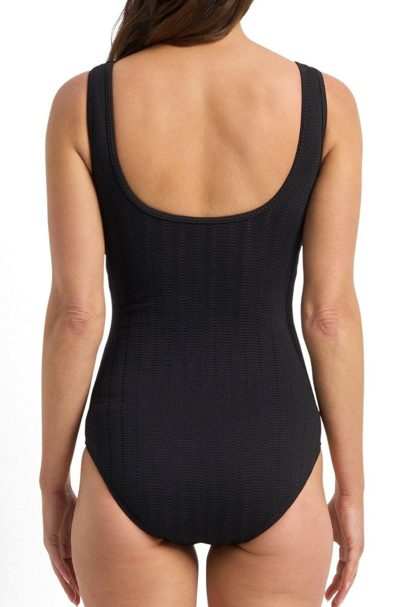 Jantzen Sky High Mesh High Neck Mast One Piece - Black.