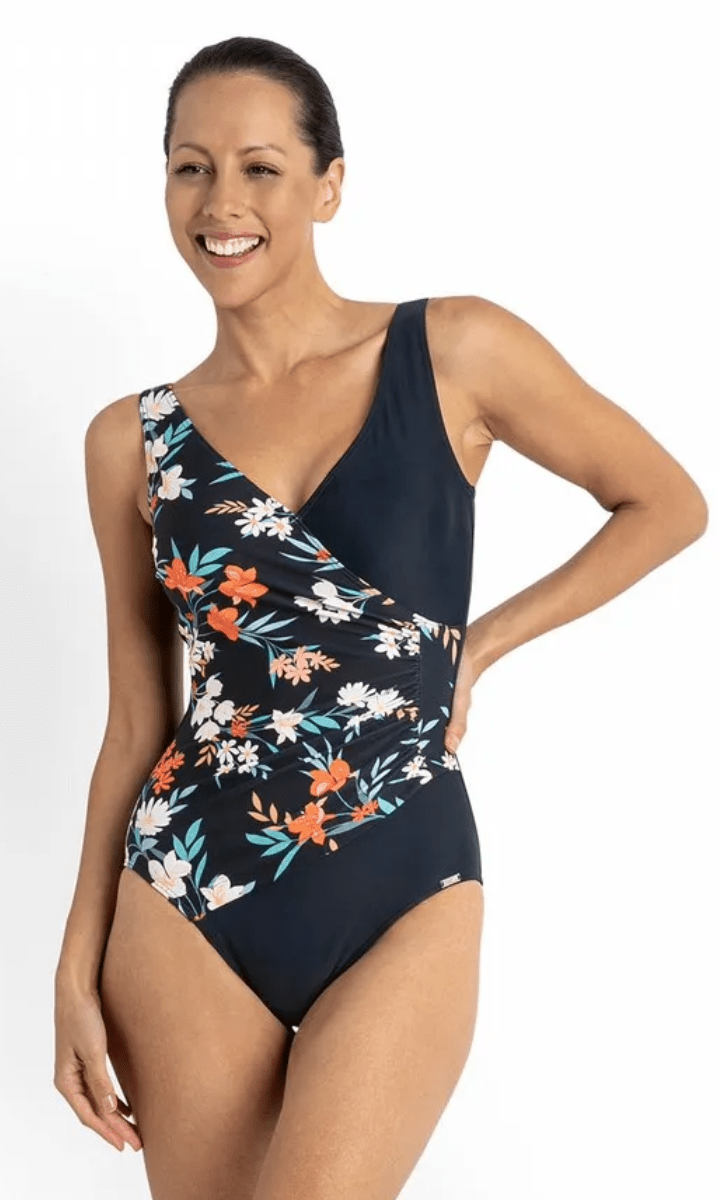 Jantzen Select Surplice One Piece Multi Navy.