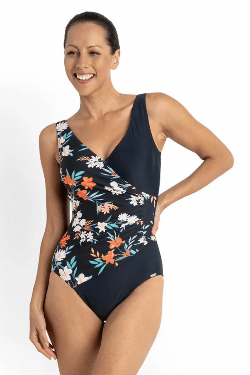 Jantzen Select Surplice One Piece Multi Navy.