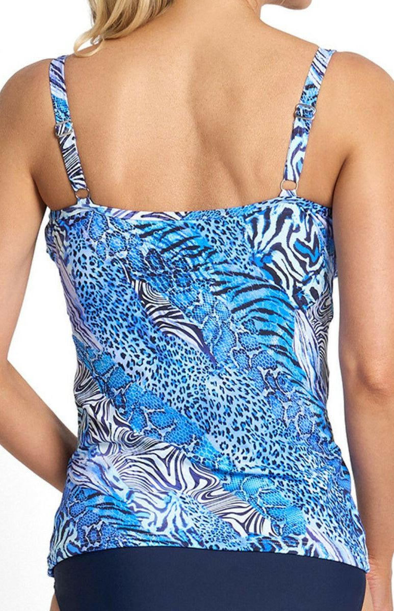Jantzen Tigeress Frill Crossover Singlet - Navy.