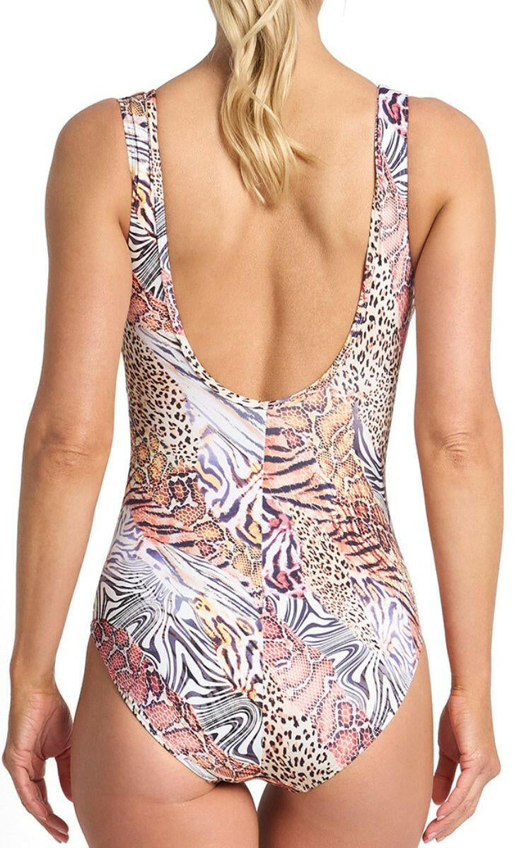 Jantzen Tigeress Mesh Frill One Piece - Skin.