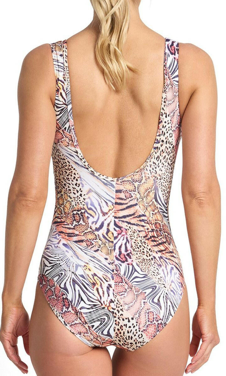 Jantzen Tigeress Mesh Frill One Piece - Skin.
