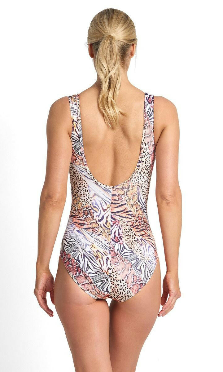 Jantzen Tigeress Mesh Frill One Piece - Skin.