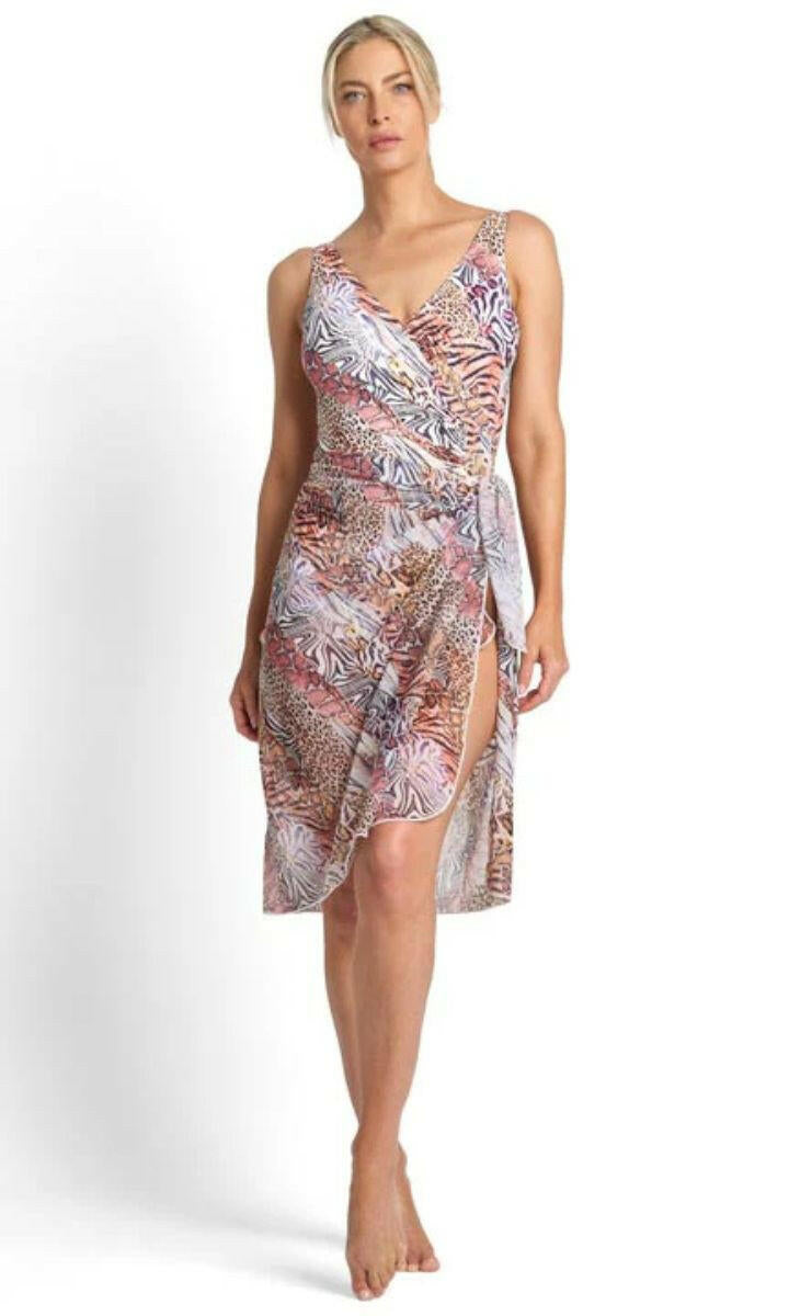 Jantzen Tigeress Midi Mesh Sarong - Skin.