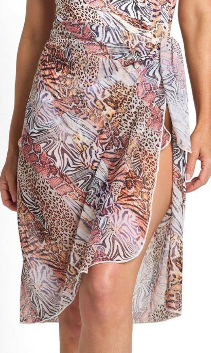 Jantzen Tigeress Midi Mesh Sarong - Skin.