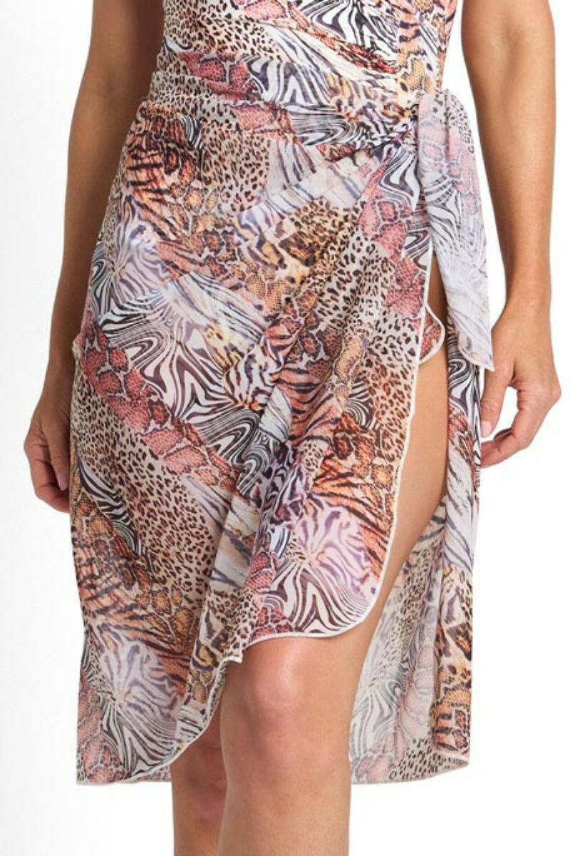 Jantzen Tigeress Midi Mesh Sarong - Skin.