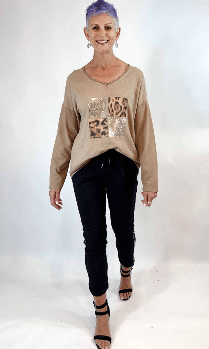 La Strada Stretch Jogger Elastane Viscose Pants Black.