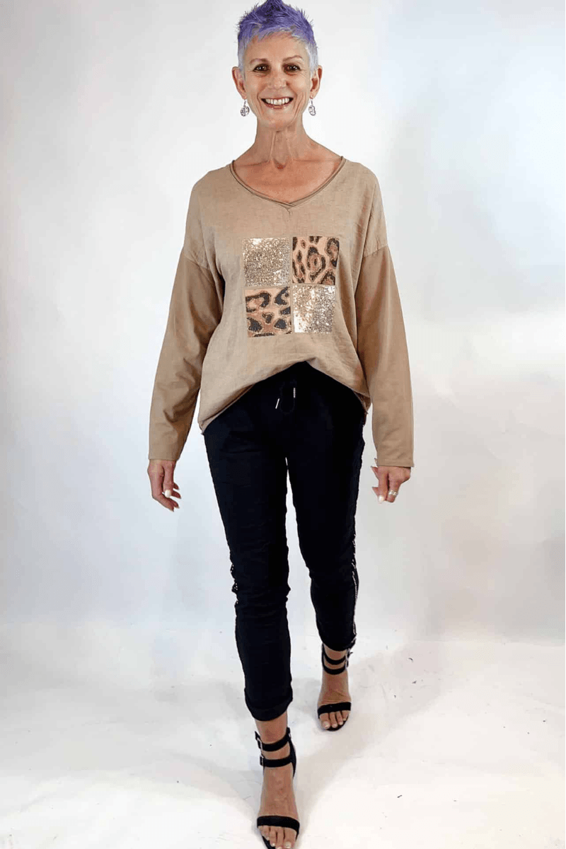 La Strada Stretch Jogger Elastane Viscose Pants Black.