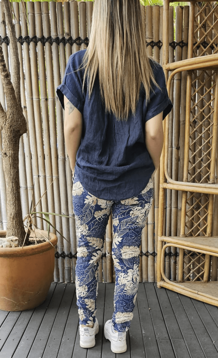 La Strada Palm Navy Stretch Jogger.