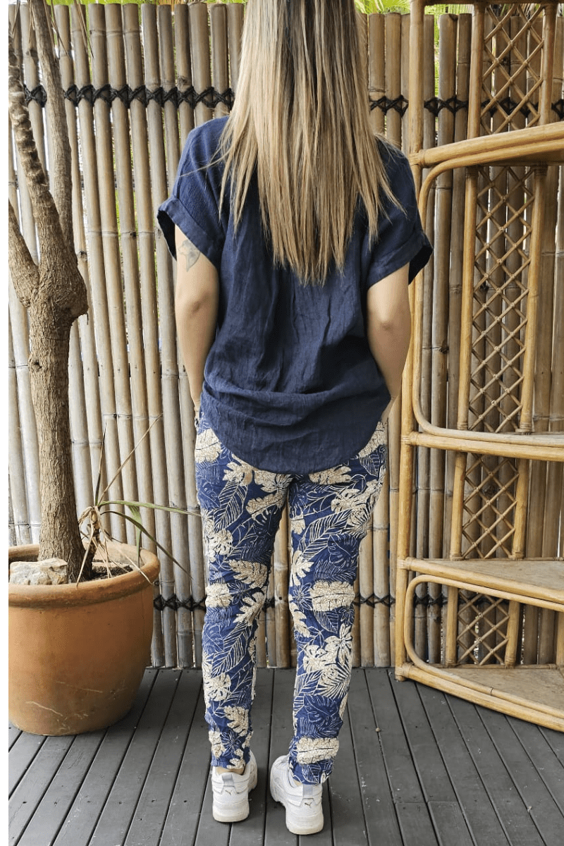 La Strada Palm Navy Stretch Jogger.