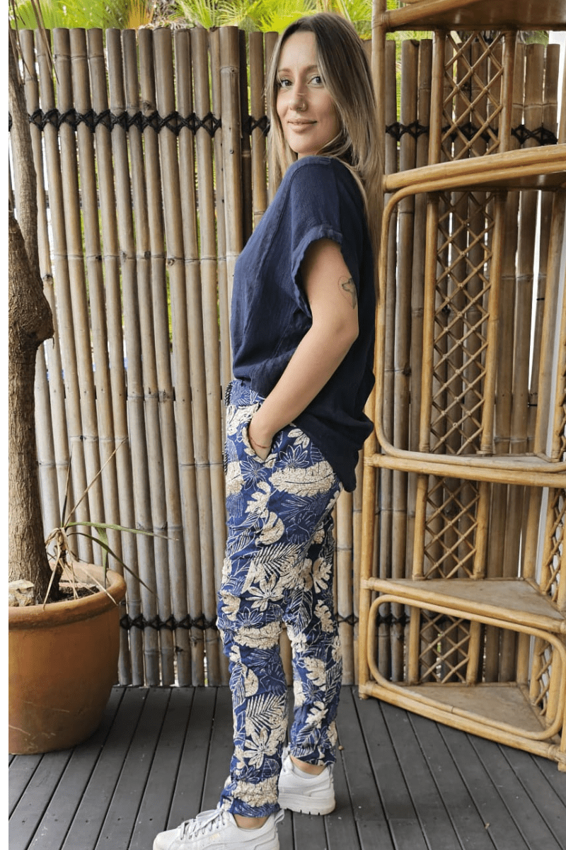 La Strada Palm Navy Stretch Jogger.