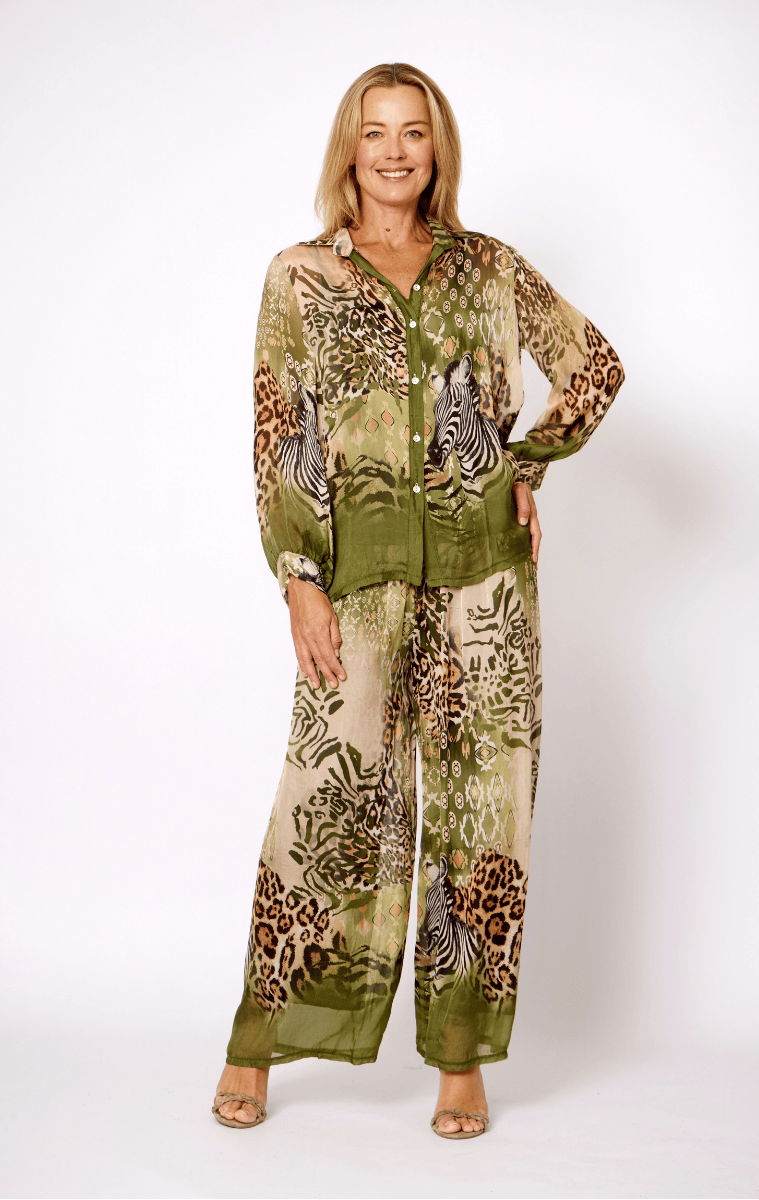 La Strada Silk Viscose Pant.